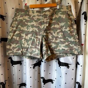 Lane Bryant Camouflage Cotton-Blend Shorts
